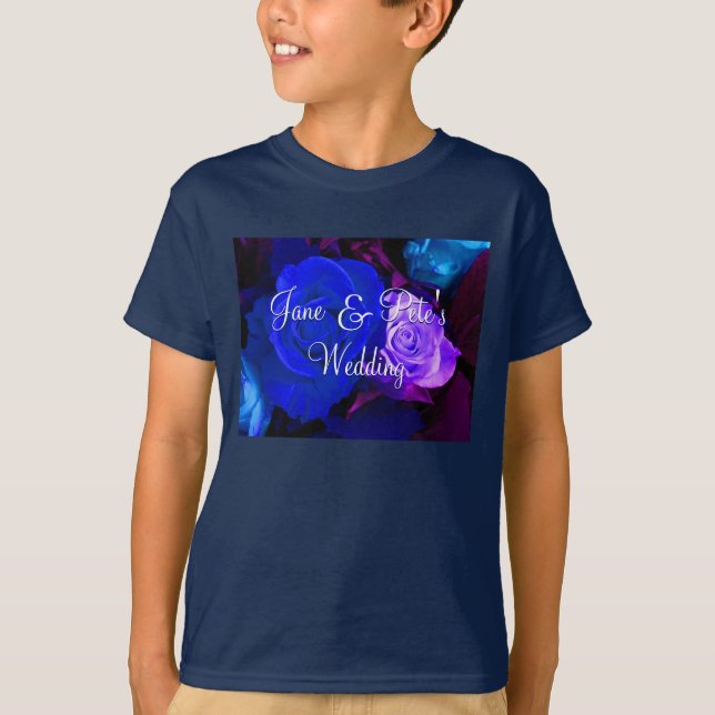 Blaue Lila Rose T-Shirt (Vorderseite)