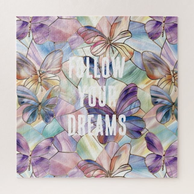 Blaue Lila Schmetterlinge Puzzle (Vertikal)