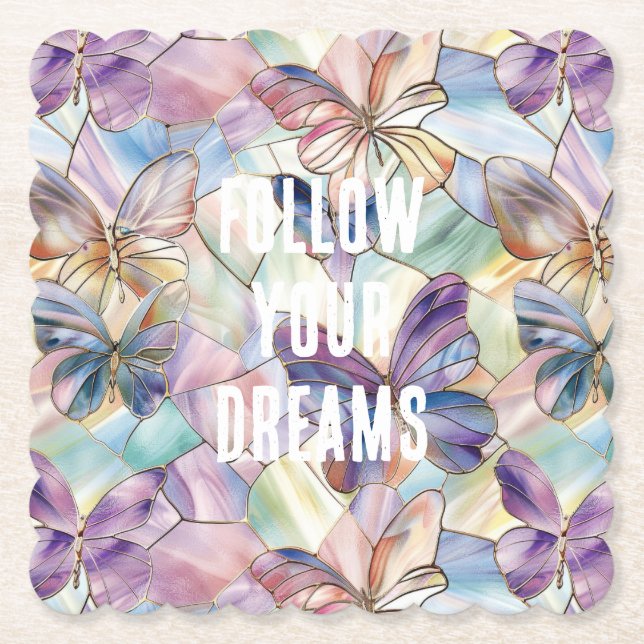 Blaue Lila Schmetterlinge Untersetzer (Vorderseite)