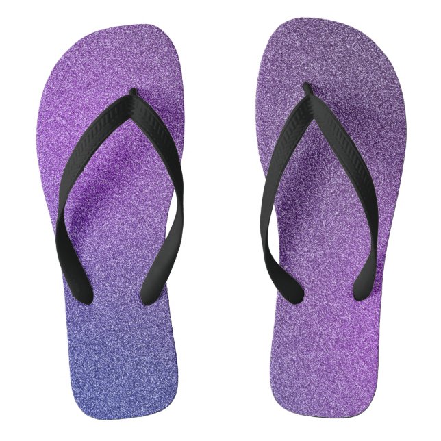 Blaue Lila strahlende Glitzer, Paar aus Flip Flops (Fußbett)