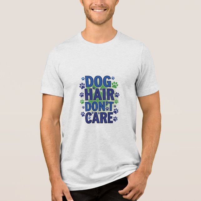 Blaue, lila und grüne Hundepapierdrucke Tri-Blend Shirt (Vorderseite)