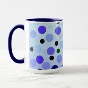 blaue Lila und grüne Polka-Punkte, Tasse