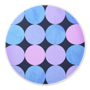Blaue Lila und rosa Kreise Keramikknauf