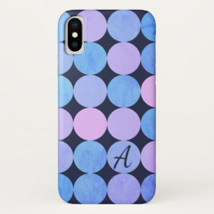 Blaue Lila- und Rosa-Kreismonogramm Case-Mate iPhone Hülle