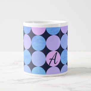 Blaue Lila- und Rosa-Kreismonogramm Jumbo-Tasse