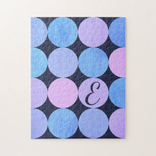 Blaue Lila- und Rosa-Kreismonogramm Puzzle