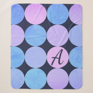 Blaue Lila- und Rosa-Kreismonogramm Sherpadecke