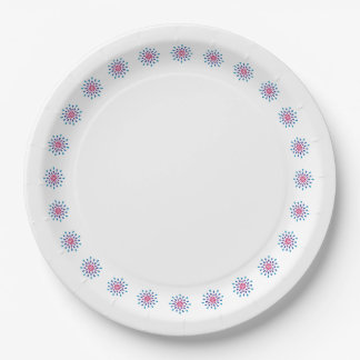 Blaue, lila und rosa Teardrops Pappteller