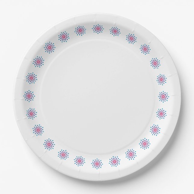 Blaue, lila und rosa Teardrops Pappteller (Vorderseite)
