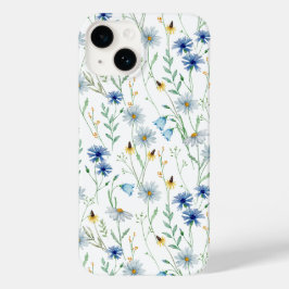 Blaue Lila Wasserfarbe Wildblume Case-Mate iPhone 14 Hülle