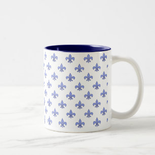 Blaue Lilien-Muster-Tasse Zweifarbige Tasse