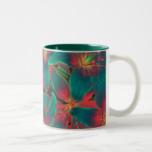 Blaue Lilien-Tasse Zweifarbige Tasse