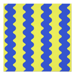 Blaue Limette-Wellenstreifen-Kunstvolle Wandverzie Poster