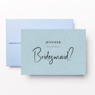 Blaue Linde Weiße Schrift wird Sie meine Bridesmai Einladung