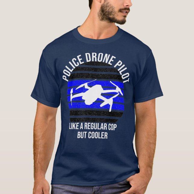 Blaue Linie des Pilotprogramms "Polizeidrossel" T-Shirt (Vorderseite)