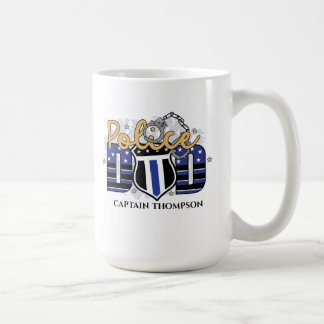 Blaue Linie für das personalisierte Abzeichen Kaffeetasse