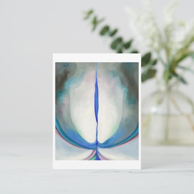 Blaue Linie | Georgia O'Keeffe | Postkarte (Stehend Vorderseite)
