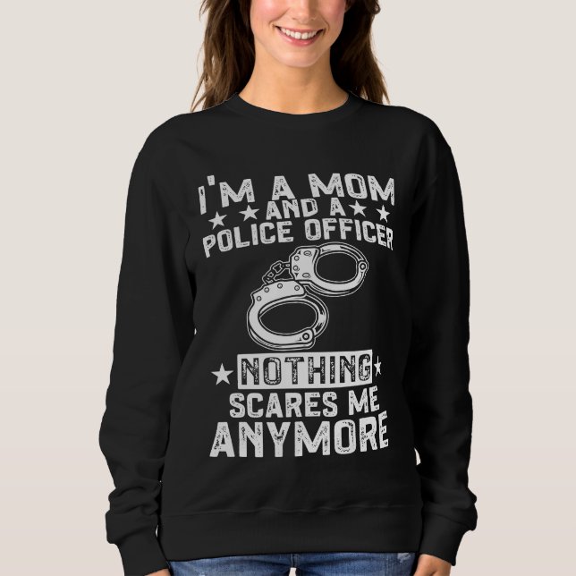 Blaue Linie Ich bin Mutter und Polizeibeamter Sweatshirt (Vorderseite)