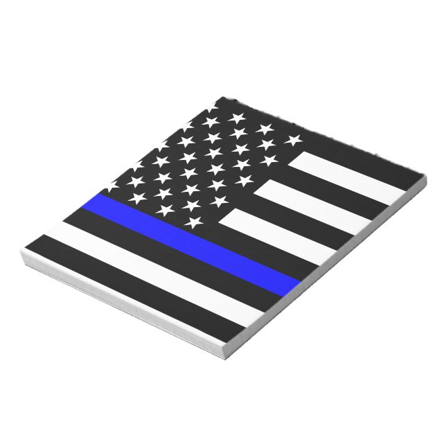 Blaue Linie US-Flagge Notizblock (Rotiert)