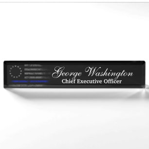 Blaue Linie Vintage Betsy Ross Amerikanische Flagg Namensplakette