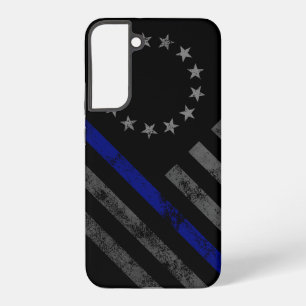 Blaue Linie Vintage Betsy Ross Amerikanische Flagg Samsung Galaxy Hülle