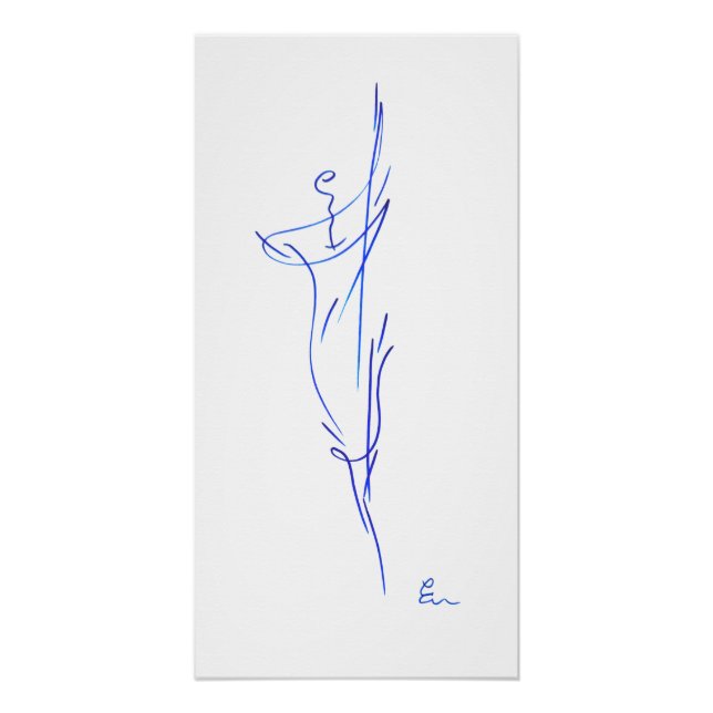 Blaue Linien 3, Reihe "Einfache Striche" Poster (Vorderseite)