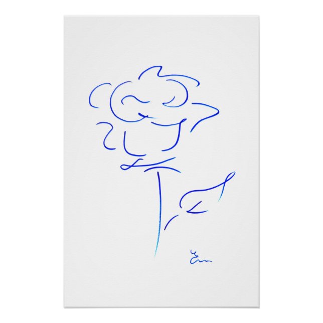 blaue Linien 4 Poster (Vorderseite)