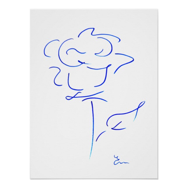 blaue Linien 4 Poster (Vorderseite)