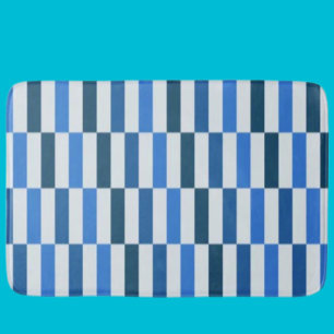 Blaue Linien-Fließ-Badematte Badematte