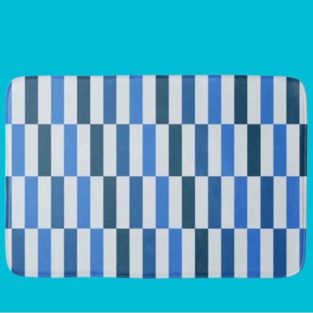 Blaue Linien-Fließ-Badematte Badematte (Von Creator hochgeladen)