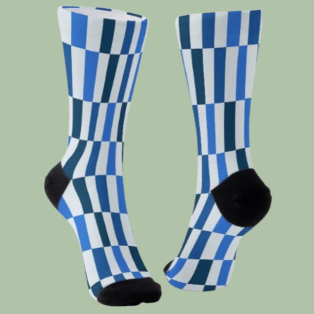 Blaue Linien-Flow-Crew-Socken Socken (Von Creator hochgeladen)