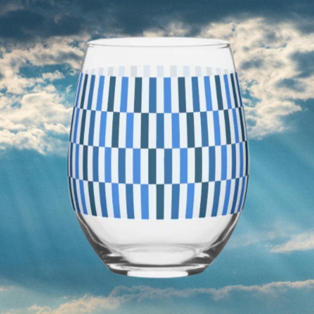 Blaue Linien-Flow-Stemless-Weinglas  Weinglas Ohne Stiel (Von Creator hochgeladen)