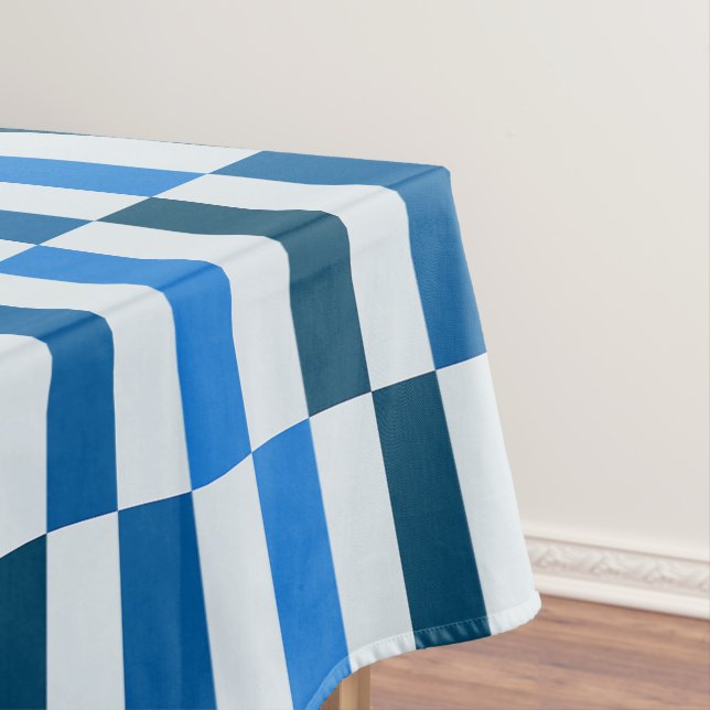 Blaue Linien-Fluß-Tischdecke Tischdecke (Beispiel)
