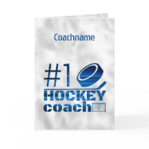 Blaue Linien - Nummer 1 Hockey-Coach Dankeschön-Ka