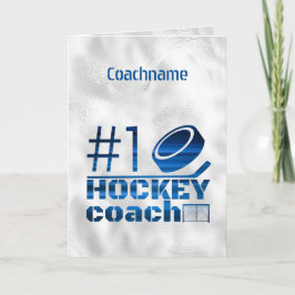 Blaue Linien - Nummer 1 Hockey-Coach Dankeschön-Ka Feiertagskarte