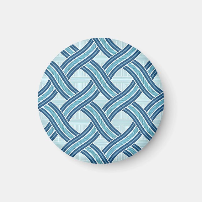 Blaue Linienmuster Magnet (Vorne)
