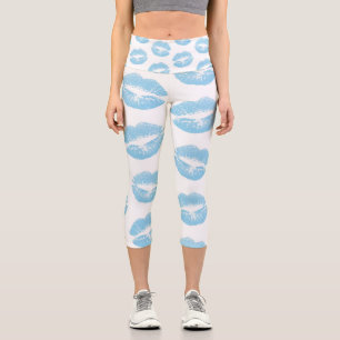 Blaue Lippen, Lippenmuster, Blauer Lippenstift, Ku Capri Leggings