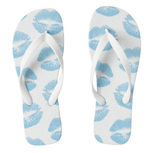 Blaue Lippen, Lippenmuster, Blauer Lippenstift, Ku Flip Flops