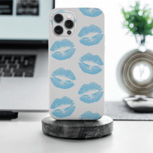 Blaue Lippen, Lippenmuster, blauer Lipstick, Kuss Case-Mate iPhone Hülle