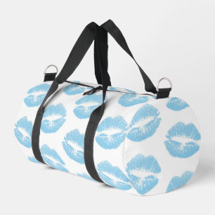 Blaue Lippen, Lippenmuster, blauer Lipstick, Kuss Duffle Bag