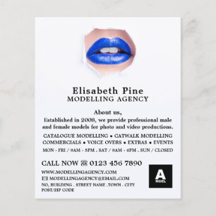 Blaue Lippen, Modellierungsagentur, Modell-Agent Flyer