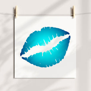 Blaue Lippen Poster