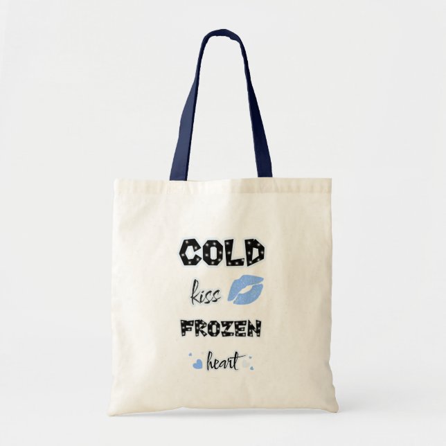 Blaue Lippen und Herzen Tragetasche (Vorne)
