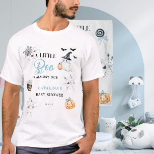 Blaue Little Boo Kürbisse Festliche Süßigkeiten T-Shirt