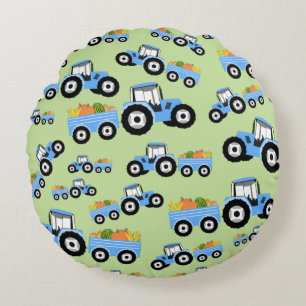 Blaue LKW-Nutzfahrzeug Rundes Kissen