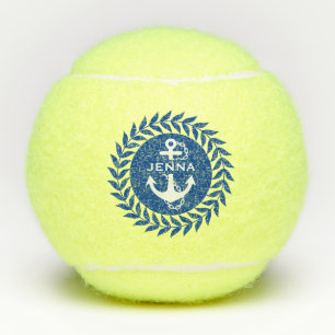 Blaue Lorbeer-Kranz Weiße nautische Anker Tennisbälle