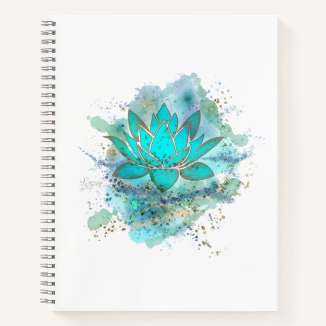 Blaue Lotus-Blume  Notizbuch (Vorderseite)