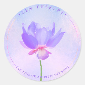 Blaue Lotus-Lila-Ombre-Aufkleber bemalt Runder Aufkleber