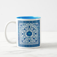 Blaue Lotus-Mandala-Kachel