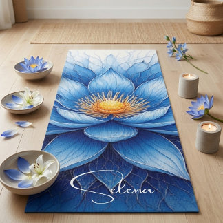 Blaue Lotus-Mandala Spirituelle Bewusstheit Friede Yogamatte